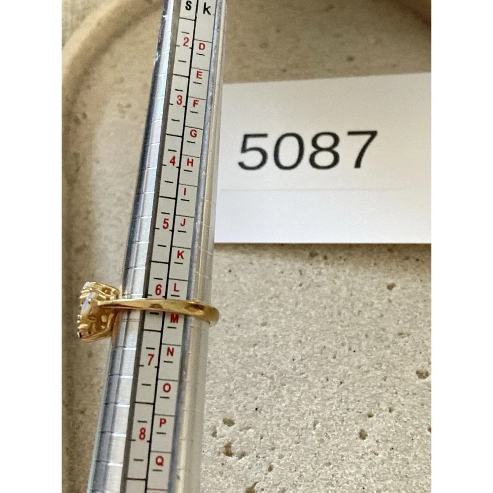 Gold Tone Faux Opal Rhinestone Cluster Ring White Navette Romantic Feminine‎